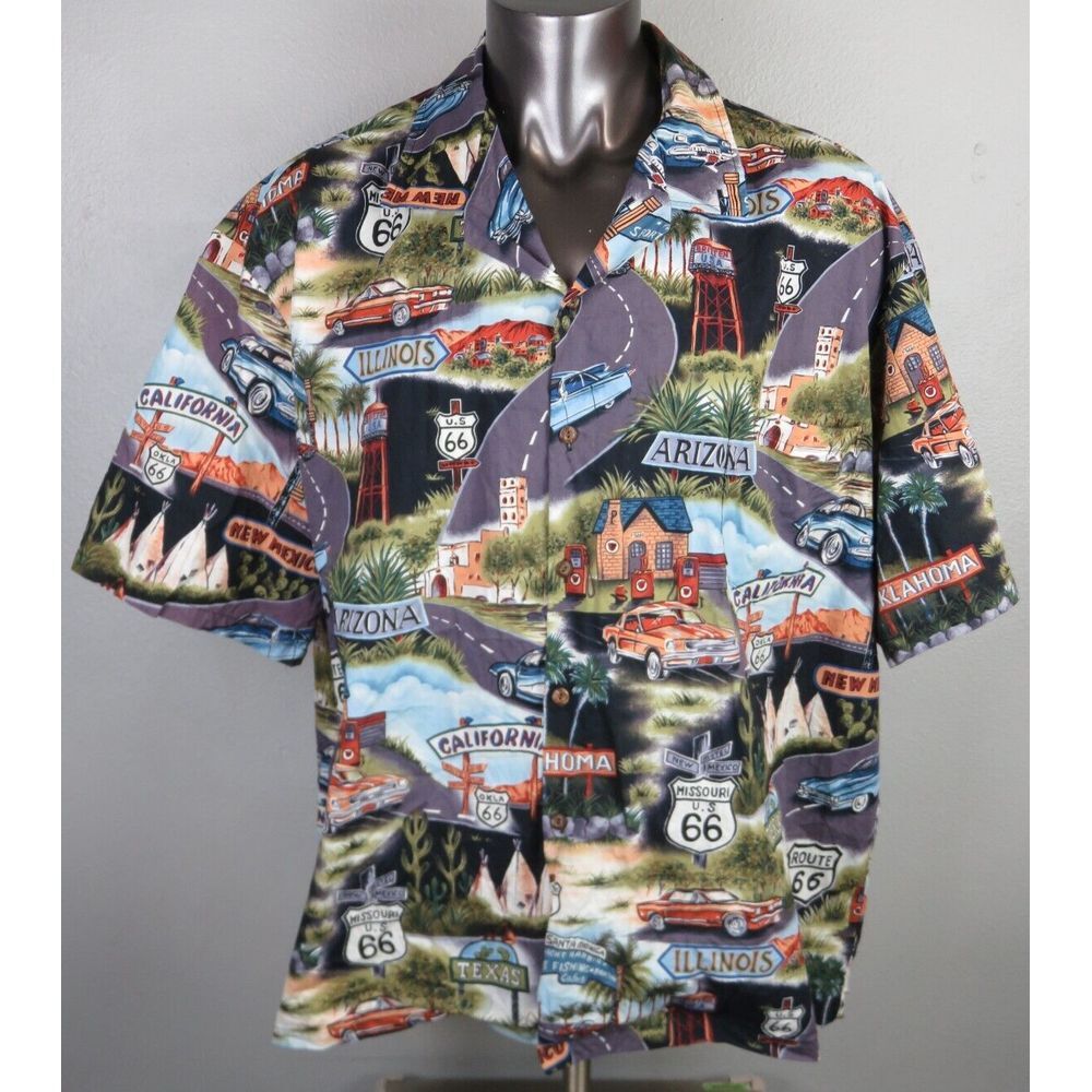 Mens Pacific Legend Route 66 Shirt Button Front 4XL Cotton Button Front States